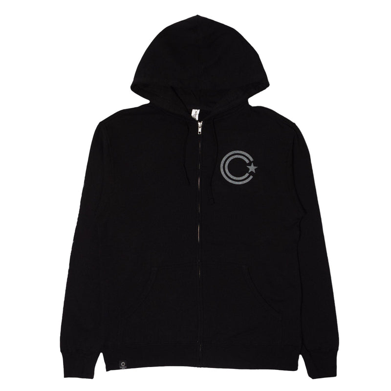 C-Star Zip-Up Hoodie | Black w/ Reflective Logo